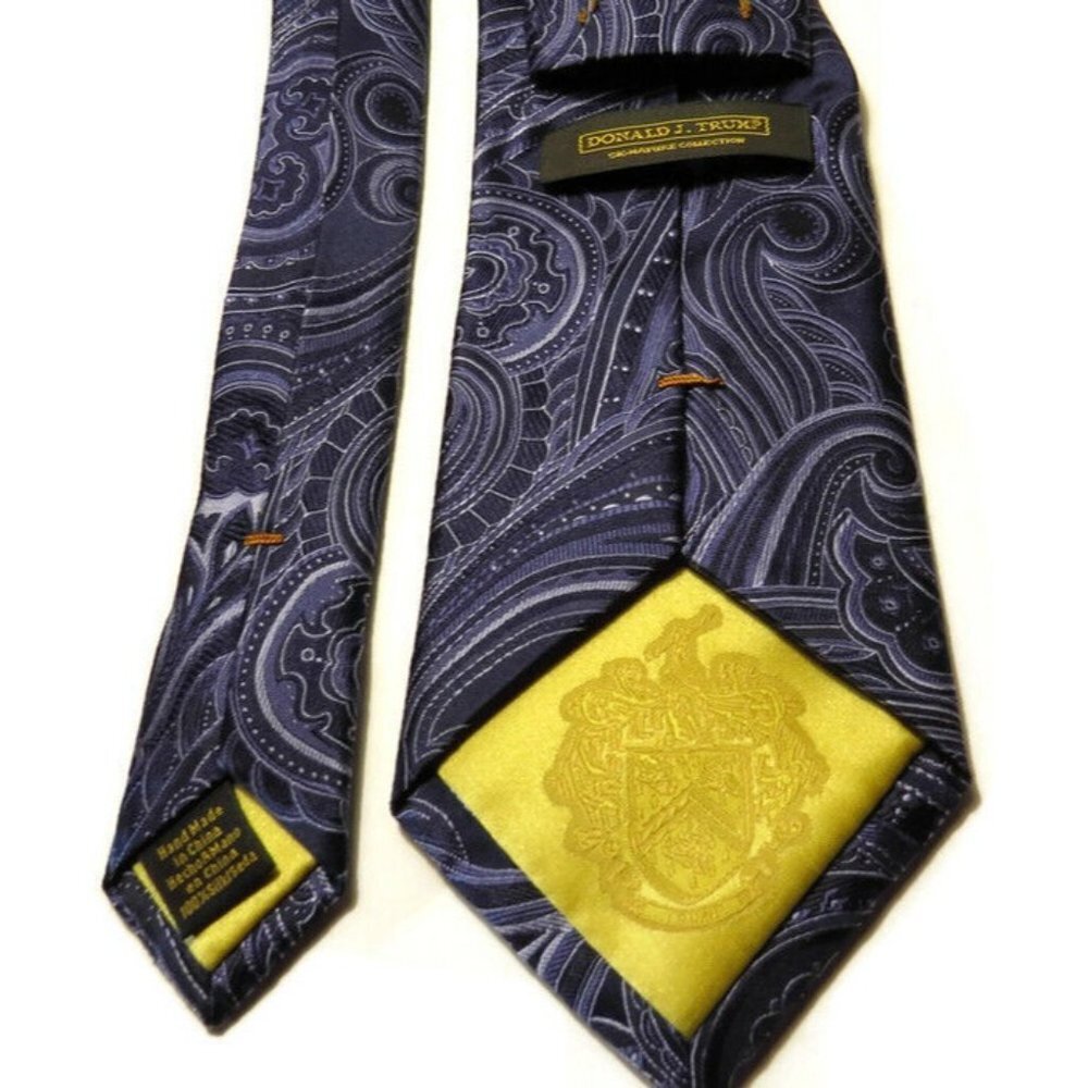 Donald J. Trump 100% Silk Tie Signature Collection Blue Brocade Gorgeous